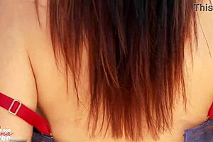 Jelena jensen teases her big tits outdoors while masturbating slowly