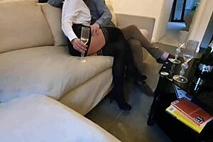 Secretary blows boss in roleplay