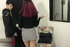 horny latina petite milf rides cock doggystyle craving creampie