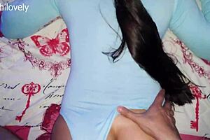 brunette latina skips gym class for creamy pussy creampie fuck