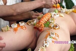 hey asian milf chef spreads pussy freeuse style for hungry fucking dessert