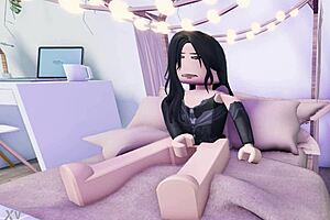 e-girl fingers pussy to orgasm in steamy roblox animation