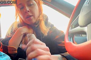 Stranger girl catches public car dick flash shows boobs helps jerk