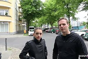 german scout picks petite euro teen for street anal casting
