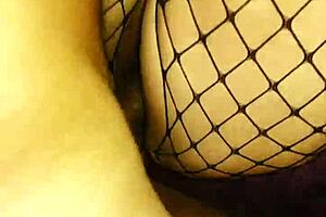 i used her rough in stockings stretchin every hole wide open