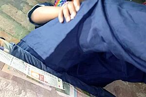 muscular indian desi babe takes double anal creampie in wild group bus fuck