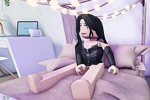 e-girl fingers pussy to orgasm in steamy roblox animation