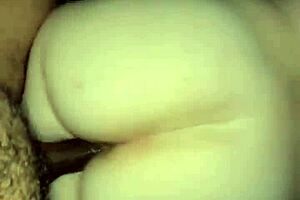 barely legal hairy pussy slams back on massive bbc exploding quick