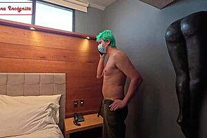 zoro unloads cum on maid cosplay tits parody