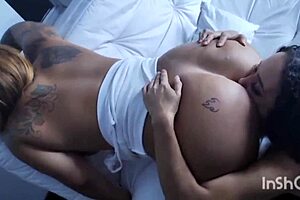 damn this slutty exhibitionist flashes her caged cock with fire in her ass