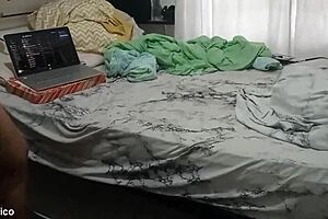 chubby latina brunette masturbates big ass fingering panties on full webcam call