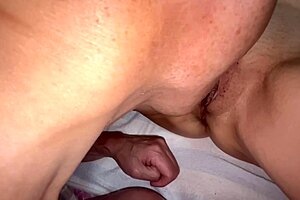 Amateur Asian pink shaved pussy close-up 84 days post-virginity loss