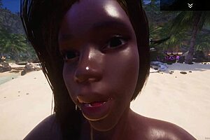 Big ass curvy black milf indra with huge tits fucks big white cock jason hardcore on beach pussy pounding 🌴🍫