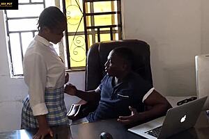 perfect chance slamming teacher sam alone in office doggystyle