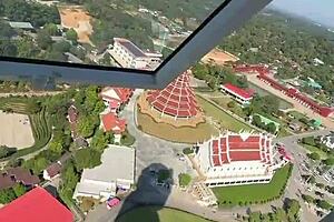 seeing chiang rai from big buddha statue eyes, thailand's crazy temples rock!