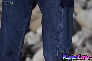 Skinny Russian Tita Vays Strips Naked on Beach Teasing Natural Tits Softly