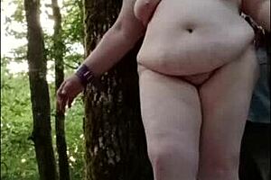 bound esclave titia la tertius chained in forest for bdsm spanking toys