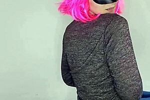 my big natural tits and kitty mask tempt you as i toy my pussy