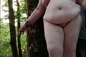 bound esclave titia la tertius chained in forest for bdsm spanking toys