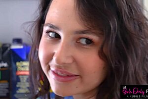 Liz Jordan Hangs with Roommate in Dorm Using Fun Toys Playfully