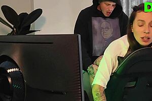 sexy student distracts with rough pussy pounding session