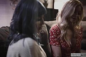 milf landlady seduces busty babe with sneaky fingering licks