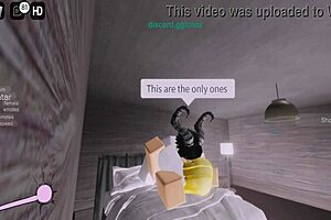 blonde milf with big ass tits chokes on roblox devil's monster cock begging for more