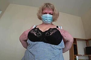 visiting friend milf in panties straps on for doggystyle big ass pounding