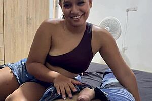 colombian big ass babe grinds wildly on thick cock