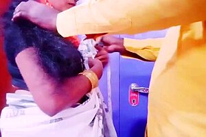 Desi housewife moans dirty Telugu talk while tailor fucks hard