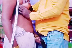 Desi housewife moans dirty Telugu talk while tailor fucks hard