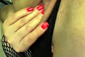 sexy latina with huge natural tits fingers her soaking wet pussy