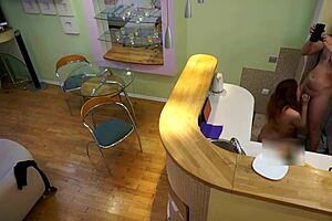 Redhead teen slut bends for old man's hardcore doggystyle homemade pounding