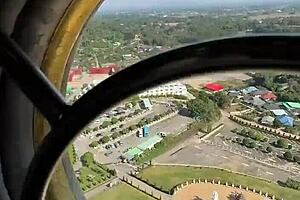 seeing chiang rai from big buddha statue eyes, thailand's crazy temples rock!