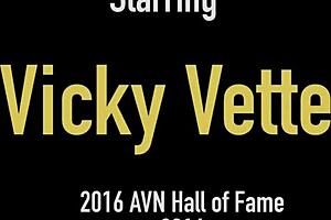 Vicky Vette's Big Tits and Pink Cunt Teased in Black Lingerie Solo Show