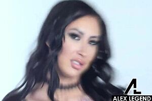 Holy shit, Alex unloads cum on Lily Lane's hairy boobs!