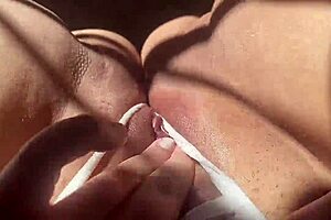 Opening my wet pink pussy wide with white thong, fingering to orgasm moans.