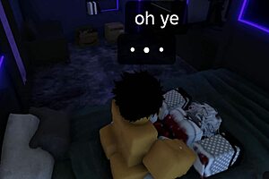 Roblox femboy unwraps his shemale surprise as christmas gift in 3D action.