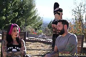 alt tattoo whore gets railed hard in emo goth group blowbang frenzy 😈💦