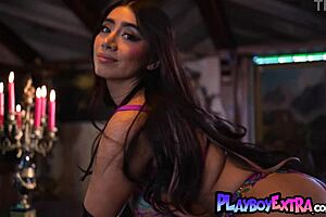 Big booty latina violet myers strips lingerie showing massive natural boobs