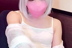 masked asian ladyboy crossdresses masturbates on cam solo