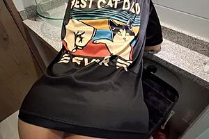 seduced waiter for sneaky bathroom quickie?