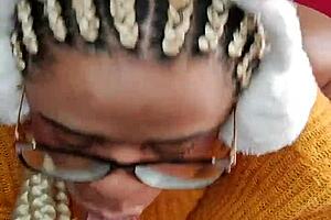 brazilian slut swallows huge dildo deep in her hairy pussy