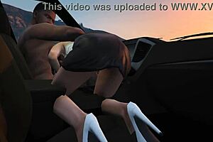 franklin pulls up a hooker for car sex fun in gta 5