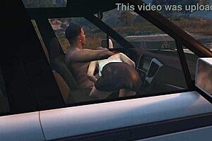 franklin pulls up a hooker for car sex fun in gta 5