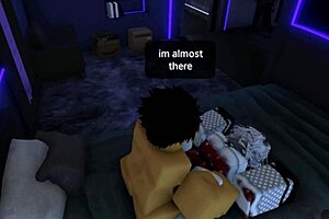 Roblox femboy unwraps his shemale surprise as christmas gift in 3D action.