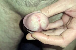 Close-Up Shimmering Precum Drips Before Thick Ropes of Cum Erupt