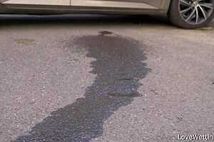 Sally Engages in Solo Softcore Pissing Outdoors Publicly