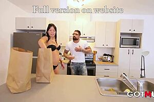 uhh got this busty brunette milf choking gagging deepthroat on neighbor's cock counter pov