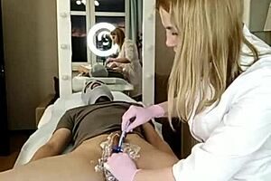 i'm shavin my hairy pussy n asshole bent over for his big cock fetish